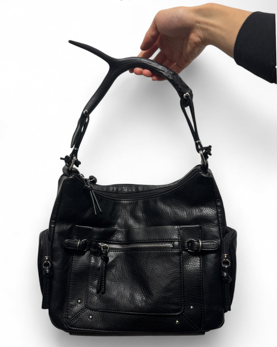 Medium All Black Antler Bag